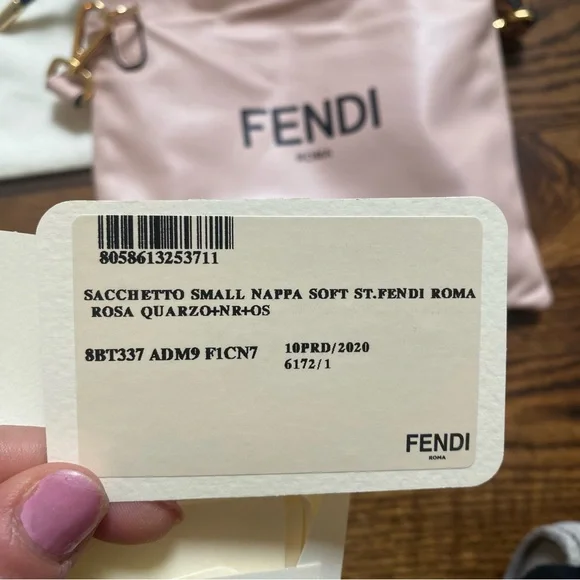 Fendi Baby Pink Leather Drawstring Crossbody / Shoulder Bag - Picture 7 of 9